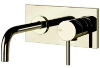 GESSI Via Tortona Parties apparentes pour mitigeur lavabo mural avec bec court sans vidage. Brass PVD