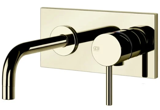 GESSI Via Tortona Parties apparentes pour mitigeur lavabo mural avec bec court sans vidage. Brass PVD