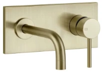 GESSI Via Tortona Parties apparentes pour mitigeur lavabo mural avec bec court sans vidage. Brushed Brass PVD