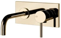 GESSI Via Tortona Parties apparentes pour mitigeur lavabo mural avec bec court sans vidage. Warm Bronze PVD