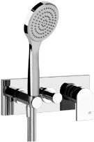 GESSI Via Manzoni Parties apparentes mitigeur douche mural deux sorties avec inverseur, alimentation de l’eau murale, support, flexibles de raccondement 1,50 m et douchette anticalcaire chromé