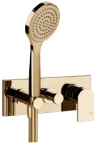 GESSI Via Manzoni Parties apparentes mitigeur douche mural deux sorties avec inverseur, alimentation de l’eau murale, support, flexibles de raccondement 1,50 m et douchette anticalcaire Warm Bronze PV
