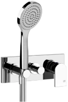 Gessi Via Manzoni Parties apparentes pour mitigeur douche avec inverseur 2 sorties, support, flexible 1,50 et douchette anti-calcaire brushed ni