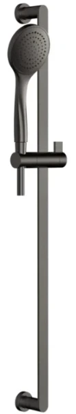 GESSI Emporio Shower Colonne de douche avec douchette anticalcaire et flexible de raccordement 1,50 m, une sortie. Black Metal Brossé PVD