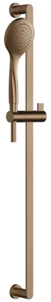 GESSI Emporio Shower Colonne de douche avec douchette anticalcaire et flexible de raccordement 1,50 m, une sortie. Cuivre Brossé PVD