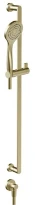 GESSI Emporio Shower Barre de douche complète avec douchette anticalcaire, flexibles 1,50 m et sortie murale coudée. Brushed Brass PVD