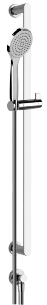 GESSI Emporio Shower Barre de douche complète avec douchette anticalcaire, flexibles 1,50 m et sortie murale coudée. chromé