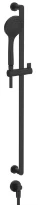 GESSI Emporio Shower Barre de douche complète avec douchette anticalcaire, flexibles 1,50 m et sortie murale coudée. Noir XL