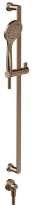 GESSI Emporio Shower Barre de douche complète avec douchette anticalcaire, flexibles 1,50 m et sortie murale coudée. Cuivre Brossé PVD