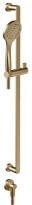 GESSI Emporio Shower Barre de douche complète avec douchette anticalcaire, flexibles 1,50 m et sortie murale coudée. Warm Bronze Br. PVD