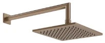 GESSI Emporio Shower Pomme de douche orientable anticalcaire avec bras mural. Cuivre Brossé PVD