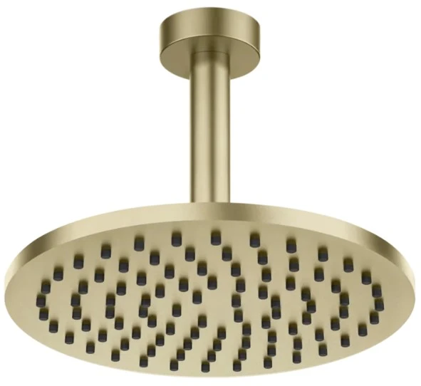 Gessi Emporio Shower douche de tête orientable anticalcaire avec bras au plafond. laiton brossé PVD