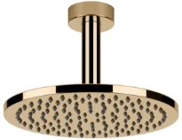GESSI Emporio Shower Pomme de douche orientable anticalcaire avec bras au plafond. Warm Bronze PVD