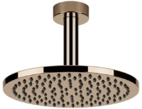 GESSI Emporio Shower Pomme de douche orientable anticalcaire avec bras au plafond. Cuivre PVD