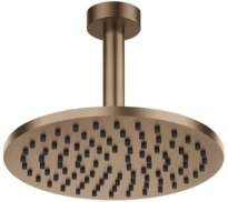 GESSI Emporio Shower Pomme de douche orientable anticalcaire avec bras au plafond. Cuivre Brossé PVD