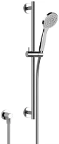 GESSI Emporio Shower Barre de douche complète avec douchette anticalcaire, flexibles 1,50 m et sortie murale coudée. chromé