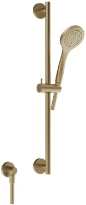 Gessi Emporio Shower Barre de douche complète avec douchette anticalcaire, flexibles 1,50 m et sortie murale coudée. Warm Bronze Br. PVD