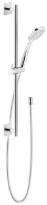 GESSI Emporio Shower Colonne de douche avec douchette anticalcaire et flexible de raccordement 1,50 m, une sortie. chromé