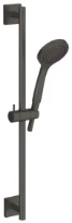 GESSI Emporio Shower Colonne de douche avec douchette anticalcaire et flexible de raccordement 1,50 m, une sortie. Black Metal Brossé PVD