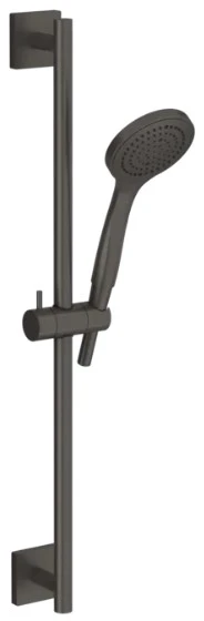GESSI Emporio Shower Colonne de douche avec douchette anticalcaire et flexible de raccordement 1,50 m, une sortie. Black Metal Brossé PVD
