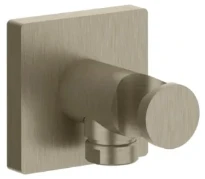 GESSI Emporio Shower Sortie murale coudée avec support fixe pour douchette. Finox Brushed Nickel