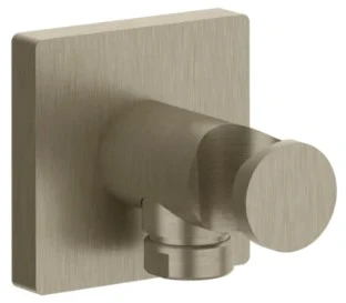 GESSI Emporio Shower Sortie murale coudée avec support fixe pour douchette. Finox Brushed Nickel