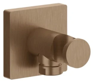 GESSI Emporio Shower Sortie murale coudée avec support fixe pour douchette. Cuivre Brossé PVD