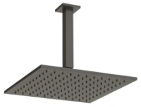 GESSI Emporio Shower Pomme de douche orientable anticalcaire avec bras au plafond. Black Metal Brossé PVD