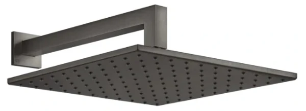 GESSI Emporio Shower Pomme de douche orientable anticalcaire avec bras mural. Black Metal Brossé PVD