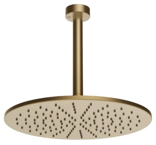 Gessi Emporio Shower douche de tête orientable anticalcaire avec bras au plafond. Warm Bronze Br. PVD