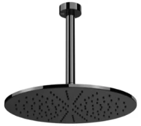 GESSI Emporio Shower Pomme de douche orientable anticalcaire avec bras au plafond. Black Metal PVD