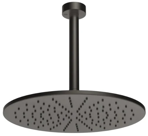 Gessi Emporio Shower douche de tête orientable anticalcaire avec bras au plafond. Black Metal Brossé PVD