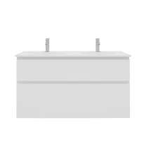 Procasa Klaire 65 - sous meuble lavabo avec 2 tirroirs 1200 x 435 x 650 mm - découpe double - blanc