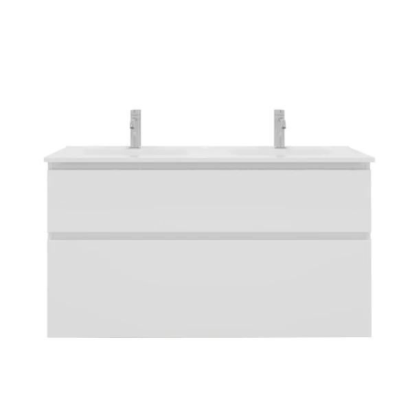 Procasa Klaire 65 - sous meuble lavabo avec 2 tirroirs 1200 x 435 x 650 mm - découpe double - blanc