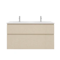 Procasa Klaire 65 - sous meuble lavabo avec 2 tirroirs 1200 x 435 x 650 mm - découpe double - linnen