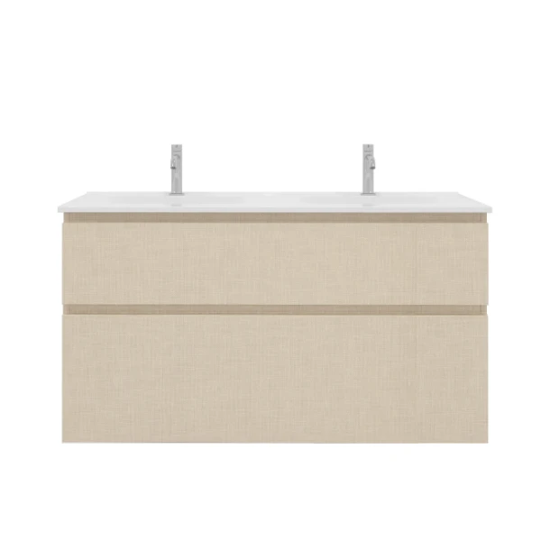 Procasa Klaire 65 - sous meuble lavabo avec 2 tirroirs 1200 x 435 x 650 mm - découpe double - linnen
