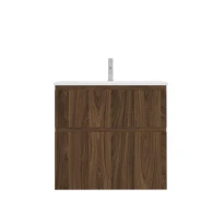 Procasa Klaire 65 - sous meuble lavabo avec 2 tirroirs 700 x 435 x 650 mm - découpe central - walnut