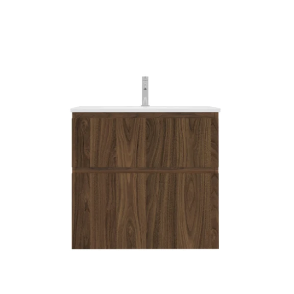 Procasa Klaire 65 - sous meuble lavabo avec 2 tirroirs 700 x 435 x 650 mm - découpe central - walnut