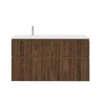 Procasa Klaire 65 - sous meuble lavabo avec 2 tirroirs 1200 x 435 x 650 mm - découpe gauche - walnut