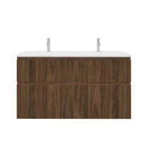 Procasa Klaire 65 - sous meuble lavabo avec 2 tirroirs 1200 x 435 x 650 mm - découpe double - walnut