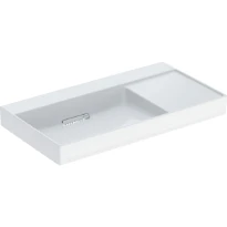 Geberit One lavabo 900 x 480 mm - blanc Keratect  sans trou robinetterie - sans trop-plein - espance de rangement à droite