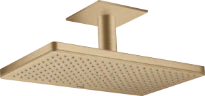POMME DE DOUCHE AXOR SHOWERSOLUTIONS 460 MM - 300 MM o brushed bronze raccordement plafond 1 jet - avec rosace carrée - set de finition