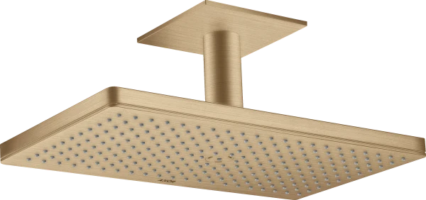 POMME DE DOUCHE AXOR SHOWERSOLUTIONS 460 MM - 300 MM o brushed bronze raccordement plafond 1 jet - avec rosace carrée - set de finition