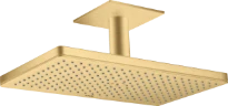 POMME DE DOUCHE AXOR SHOWERSOLUTIONS 460 MM - 300 MM o brushed gold optic raccordement plafond 1 jet - avec rosace carrée - set de finition