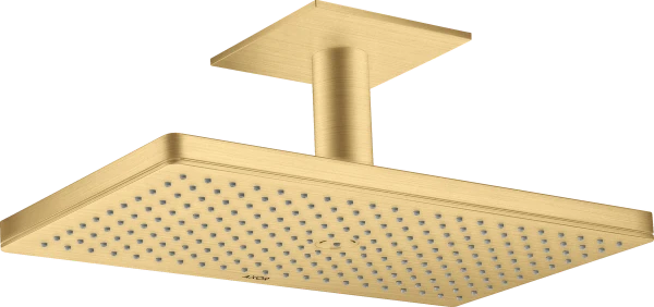 POMME DE DOUCHE AXOR SHOWERSOLUTIONS 460 MM - 300 MM o brushed gold optic raccordement plafond 1 jet - avec rosace carrée - set de finition