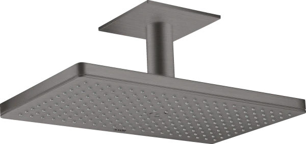 POMME DE DOUCHE AXOR SHOWERSOLUTIONS 460 MM - 300 MM o brushed black chrome raccordement plafond 1 jet - avec rosace carrée - set de finition