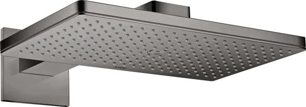 POMME DE DOUCHE AXOR SHOWERSOLUTIONS 460 MM - 300 MM o polished black chrome model mural 1 jet - avec rosace carrée - set de finition
