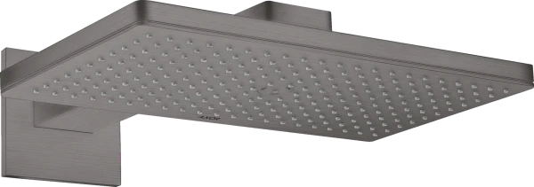 Axor Showersolutions Douche de tête modèle mural 460 MM - 300 MM o chromé noir brossé 1 jet - avec rosace carrée - set de finition