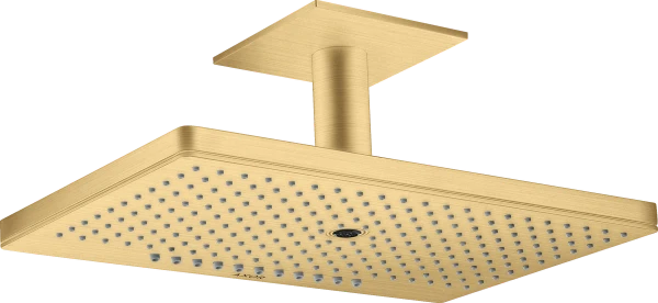 POMME DE DOUCHE AXOR SHOWERSOLUTIONS 460 MM - 300 MM o brushed gold optic raccordement plafond 3 jet - avec rosace carrée - set de finition