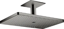 POMME DE DOUCHE AXOR SHOWERSOLUTIONS 460 MM - 300 MM o polished black chrome raccordement plafond 3 jet - avec rosace carrée - set de finitio
